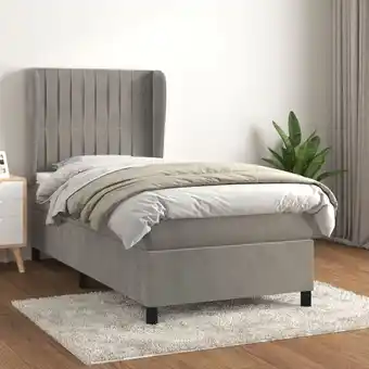 ManoMano Boxspringbett,Schlafzimmerbett mit Matratze Hellgrau 90x200 cm Samt vidaXL Angebot