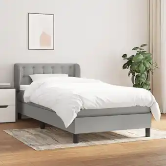 ManoMano Boxspringbett mit Matratze Bett für Erwachsene Schlafzimmerbett Bett für Erwachsene Schlafzimmerbett Hellgrau 90x190 cm Stoff Angebot