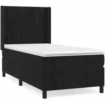 ManoMano Bettrahmen Einzelbett,Bettgestell und Polsterbett,Boxspringbett mit Matratze Schwarz 90x190 cm Samt Bonnevie 61132 - Schwarz Angebot