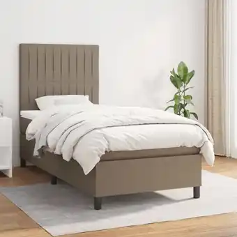 ManoMano Boxspringbett,Schlafzimmerbett mit Matratze Taupe 100x200 cm Stoff vidaXL817014 Angebot