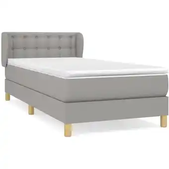 ManoMano Bettrahmen Einzelbett,Bettgestell und Polsterbett,Boxspringbett mit Matratze Hellgrau 100x200 cm Stoff Bonnevie 43175 - Grau Angebot