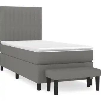 ManoMano Bettrahmen Einzelbett,Bettgestell und Polsterbett,Boxspringbett mit Matratze Dunkelgrau 90x200 cm Stoff -BonneVie 93280 - Gra Angebot