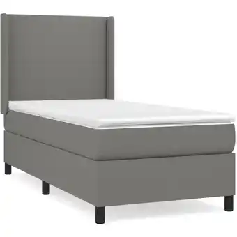 ManoMano Bettrahmen Einzelbett,Bettgestell und Polsterbett,Boxspringbett mit Matratze Dunkelgrau 90x200 cm Stoff Bonnevie 66091 - Grau Angebot