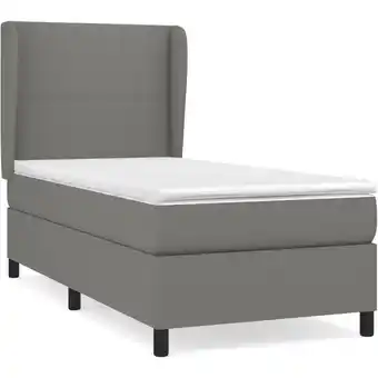 ManoMano Bettrahmen Einzelbett,Bettgestell und Polsterbett,Boxspringbett mit Matratze Dunkelgrau 90x200 cm Stoff Bonnevie 17178 - Grau Angebot