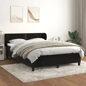 ManoMano Boxspringbett，Schlafzimmerbett mit Matratze Schwarz 140x190 cm Samt vidaXL563554 Angebot