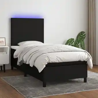 ManoMano Boxspringbett mit Matratze & LED,Bettgestell für Erwachsene,Taschenfederkernmatratze Schwarz 90x190 cm Stoff -BNC79269 Angebot