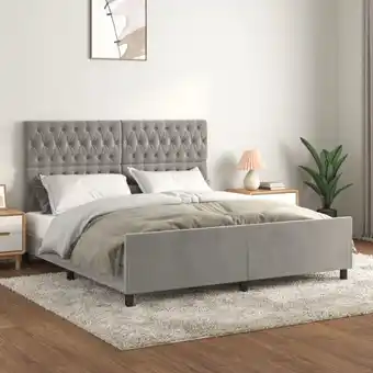 ManoMano Bettgestell,Schlafzimmerbett mit Kopfteil Hellgrau 180x200 cm Samt vidaXL Angebot