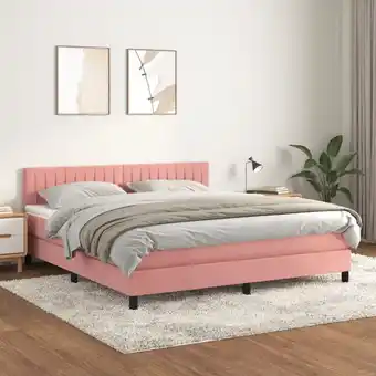 ManoMano Boxspringbett mit Matratze, Schlafzimmerbett, Hotelbett, Polsterbett Rosa 180x200 cm Samt JSHD315612 Maisonchic Angebot