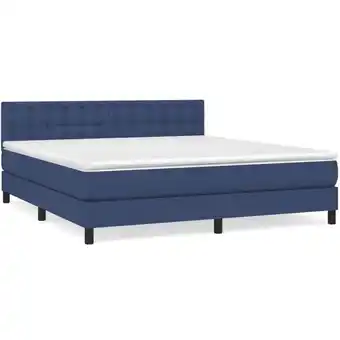 ManoMano Bettgestell mit Matratze für Erwachsene,Komfortbett und Polsterbet,Boxspringbett Blau 180x200 cm Stoff -Maison 96263 - Blau Angebot