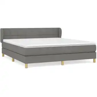 ManoMano Bettrahmen Einzelbett,Bettgestell und Polsterbett,Boxspringbett mit Matratze Dunkelgrau 180x200 cm Stoff Bonnevie 87651 - Gra Angebot