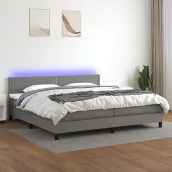 ManoMano Boxspringbett mit Matratze & led Bett für Erwachsene Schlafzimmerbett Dunkelgrau 200x200 cm Stoff NGIVN8950422 Bonnevie Angebot