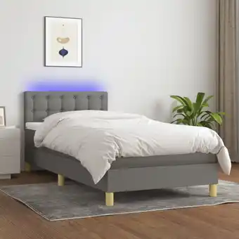 ManoMano Boxspringbett,Schlafzimmerbett mit Matratze & led Dunkelgrau 90x200 cm Stoff vidaXL Angebot