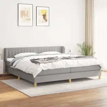 ManoMano Boxspringbett,Schlafzimmerbett mit Matratze Hellgrau 200x200 cm Stoff vidaXL89618 Angebot