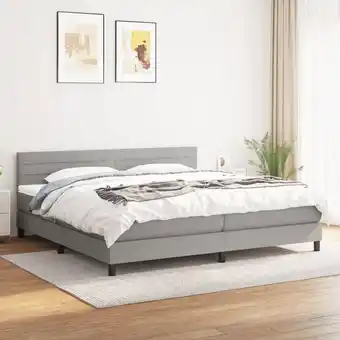 ManoMano Boxspringbett mit Matratze Doppelbett Bett für Schlafzimmer Hellgrau 200x200 cm Stoff DE35426 Angebot