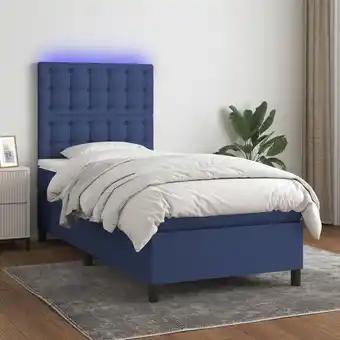 ManoMano Boxspringbett mit Matratze & led Blau 100x200 cm Stoff vidaXL683824 Angebot