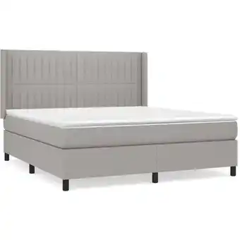 ManoMano Bettrahmen Einzelbett,Bettgestell und Polsterbett,Boxspringbett mit Matratze Hellgrau 180x200 cm Stoff Bonnevie 37052 - Grau Angebot