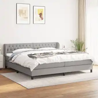 ManoMano Boxspringbett mit Matratze Doppelbett Bett für Schlafzimmer Hellgrau 200x200 cm Stoff DE94498 Angebot