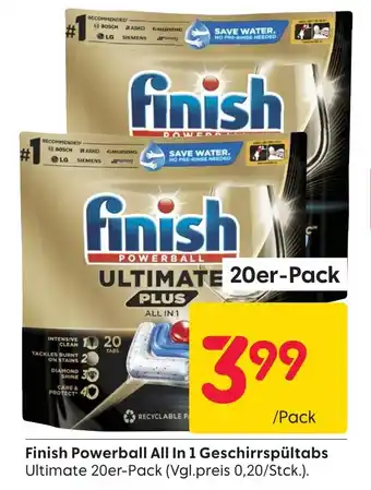 Rusta Finish Powerball All In 1 Geschirrspültabs Ultimate 20er-Pack Angebot