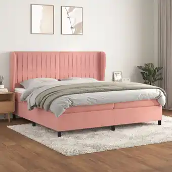 ManoMano Boxspringbett mit Matratze Bett für Erwachsene Schlafzimmerbett Bett für Erwachsene Schlafzimmerbett Rosa 200x200 cm Samt NGI Angebot