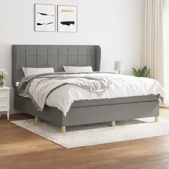 ManoMano Boxspringbett mit Matratze Bett für Erwachsene Schlafzimmerbett Bett für Erwachsene Schlafzimmerbett Dunkelgrau 180x200 cm St Angebot