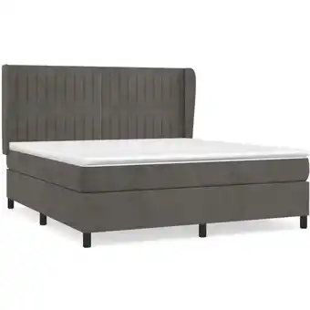 ManoMano Bettgestell mit Matratze,Betten für Erwachsene,Boxspringbett,Schlafzimmerbett Dunkelgrau 180x200 cm Samt -Maison 95995 - Grau Angebot