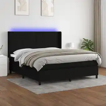 ManoMano Boxspringbett,Doppelbett mit Matratze & led Schwarz 180x200 cm Stoff vidaXL Angebot