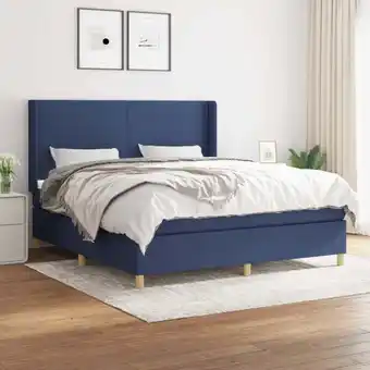 ManoMano Boxspringbett mit Matratze, Schlafzimmerbett, Hotelbett, Polsterbett Blau 180x200 cm Stoff JSHD663207 Maisonchic Angebot