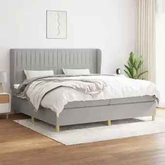 ManoMano Boxspringbett mit Matratze Doppelbett Bett für Schlafzimmer Hellgrau 200x200 cm Stoff DE63453 Angebot