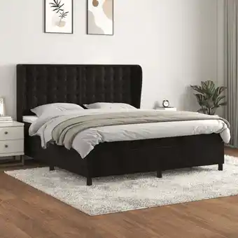 ManoMano Boxspringbett mit Matratze,Schlafzimmerbett,Polsterbett,Hotellbett Schwarz 180x200 cm Samt FRJR797236 Maisonchic Angebot