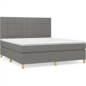 ManoMano Bettrahmen Einzelbett,Bettgestell und Polsterbett,Boxspringbett mit Matratze Dunkelgrau 180x200 cm Stoff Bonnevie 90134 - Gra Angebot