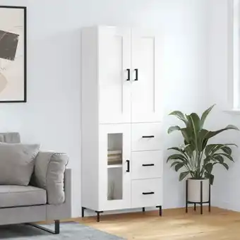 ManoMano Bonnevie - Highboard,Kommode Hochglanz-Weiß 69,5x34x180 cm Holzwerkstoff vidaXL Angebot