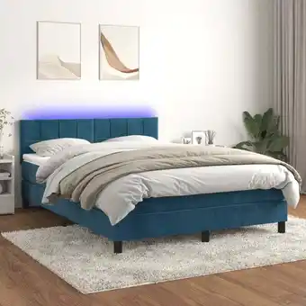 ManoMano Boxspringbett mit Matratze & led Dunkelblau 140x190 cm Samt vidaXL55021 Angebot