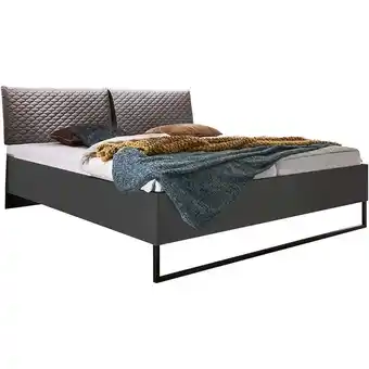 ManoMano Doppelbett Ehebett, 160cm, in graphit mit Polsterkopfteil, AGAETE-43, b/h/t ca. 168/86/210 cm - grau Angebot