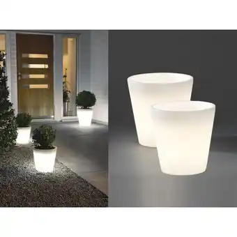 ManoMano Beleuchteter Pflanzkübel Outdoor 2er Set led Blumentopf ø 28cm Terrassenleuchten Angebot