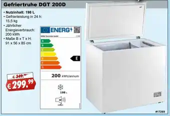 Stabilo Fachmarkt Gefriertruhe DGT 200D Angebot