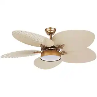 ManoMano Beliani - Deckenventilator mit Licht God Metall Schirm aus Acrylglas 5 Flügel 3 Geschwindigkeitsstufen Fernbedienung Timer Gl Angebot