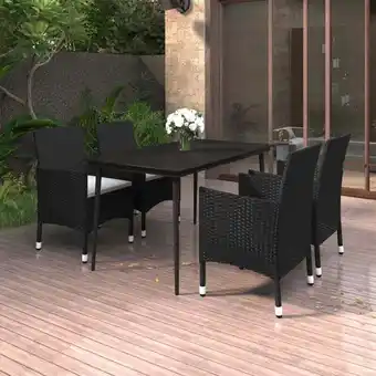 ManoMano 5-tlg. Garten-Essgruppe mit Auflagen Poly Rattan und Glas vidaXL775131 Angebot