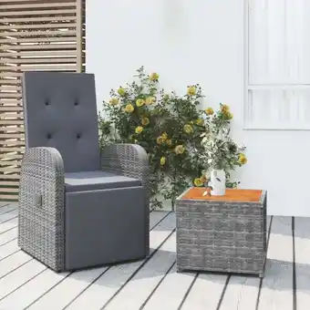 ManoMano 2-tlg. Garten-Lounge-Set,Gartenmöbel-Set Grau Poly Rattan & Massivholz Akazie vidaXL Angebot