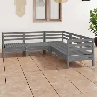 ManoMano 5-tlg. Garten-Lounge-Set Massivholz Kiefer Grau vidaXL597739 Angebot