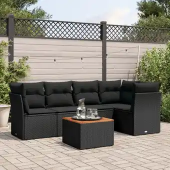 ManoMano 6-tlg. Garten-Sofagarnitur mit Kissen Schwarz Poly Rattan vidaXL38804 Angebot