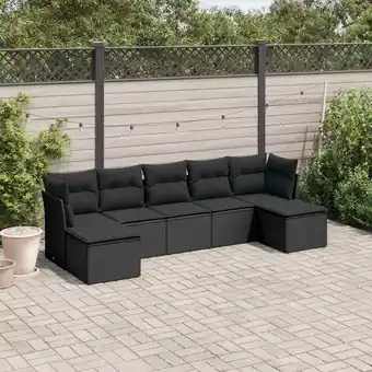 ManoMano 7-tlg. Garten-Sofagarnitur mit Kissen Schwarz Poly Rattan vidaXL886168 Angebot