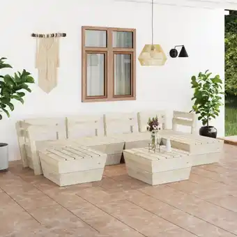 ManoMano 7-tlg. Garten-Paletten-Lounge-Set,Gartenmöbel-Set Imprägniertes Fichtenholz vidaXL Angebot