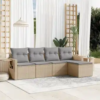 ManoMano 5-tlg. Garten-Sofagarnitur mit Kissen Beige Poly Rattan vidaXL33996 Angebot