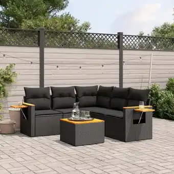 ManoMano 6-tlg. Garten-Sofagarnitur mit Kissen Schwarz Poly Rattan vidaXL59035 Angebot