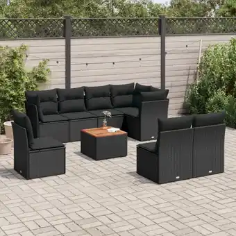 ManoMano 9-tlg. Garten-Sofagarnitur mit Kissen Schwarz Poly Rattan vidaXL14925 Angebot