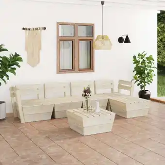 ManoMano 6-tlg. Garten-Paletten-Lounge-Set,Gartenmöbel-Set Imprägniertes Fichtenholz vidaXL Angebot