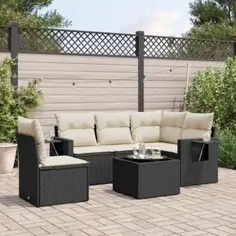 ManoMano 6-tlg. Garten-Sofagarnitur mit Kissen Schwarz Poly Rattan vidaXL72503 Angebot