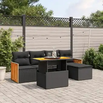 ManoMano 6-tlg. Garten-Sofagarnitur mit Kissen Schwarz Poly Rattan vidaXL51906 Angebot