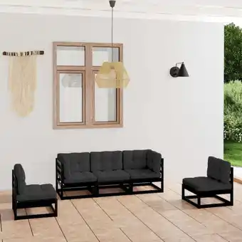 ManoMano 5-tlg. Garten-Lounge-Set mit Kissen Massivholz Kiefer vidaXL618054 Angebot