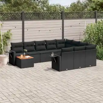 ManoMano 11-tlg. Garten-Sofagarnitur mit Kissen Schwarz Poly Rattan vidaXL70921 Angebot